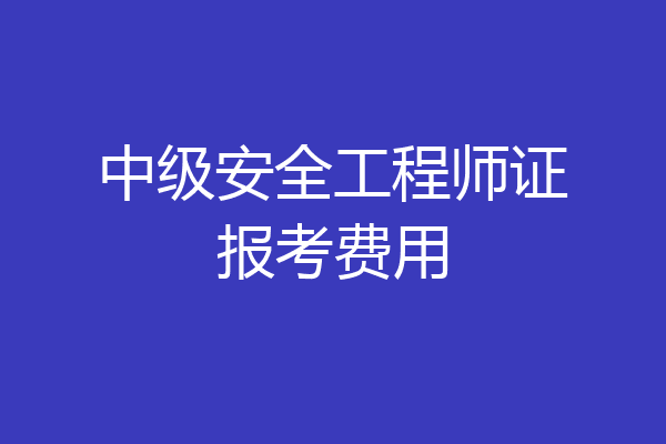 中级安全工程师证报考费用