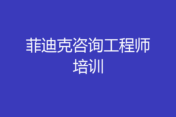 菲迪克咨询工程师培训