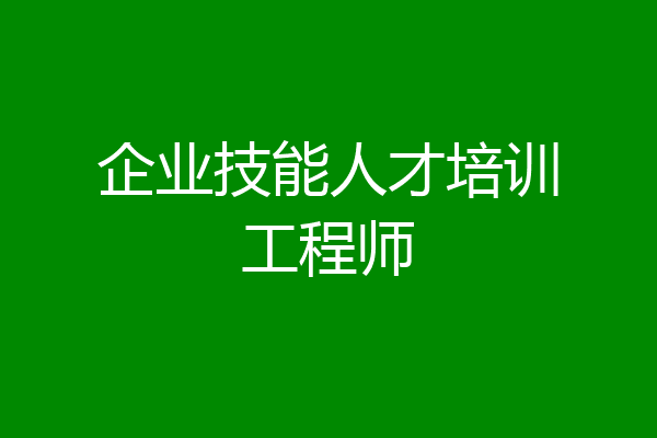 企业技能人才培训工程师