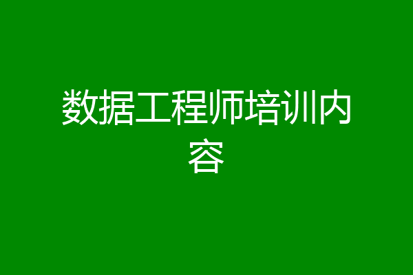 数据工程师培训内容