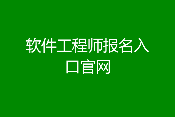软件工程师报名入口官网