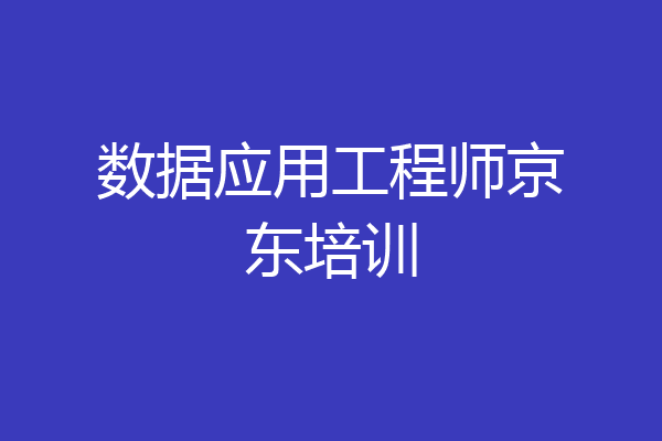 数据应用工程师京东培训