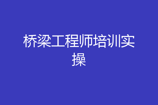 桥梁工程师培训实操