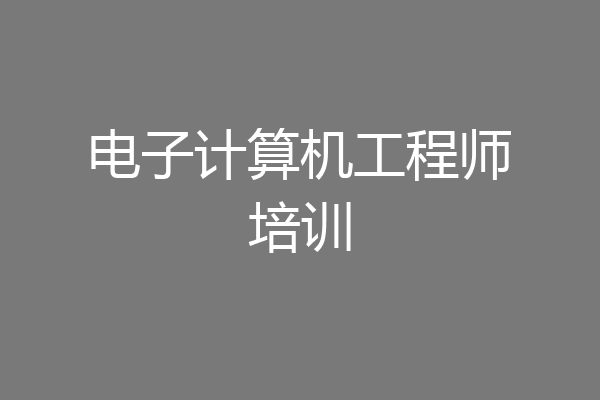 电子计算机工程师培训
