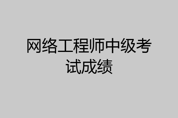 网络工程师中级考试成绩