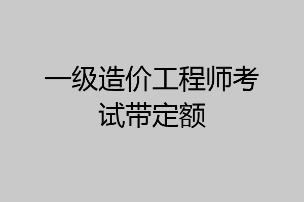 一级造价工程师考试带定额