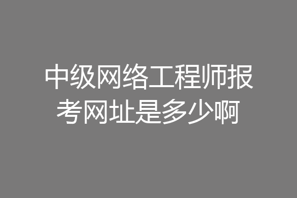 中级网络工程师报考网址是多少啊