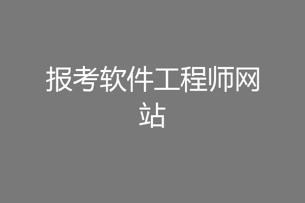 报考软件工程师网站