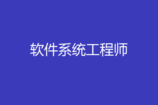 软件系统工程师