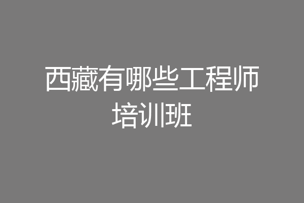 西藏有哪些工程师培训班