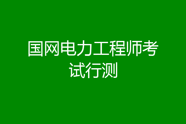 国网电力工程师考试行测