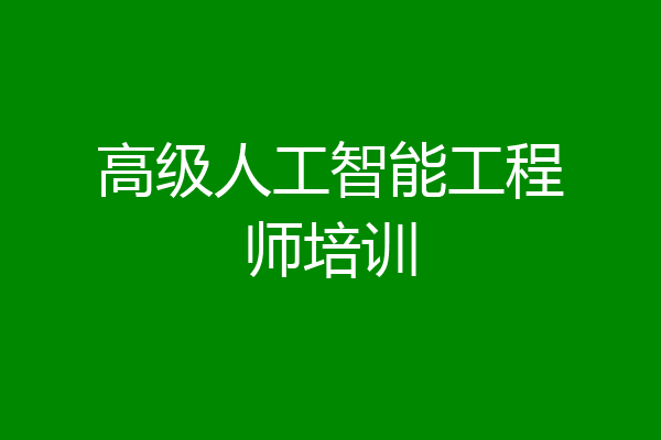 高级人工智能工程师培训