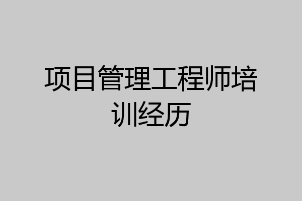 项目管理工程师培训经历