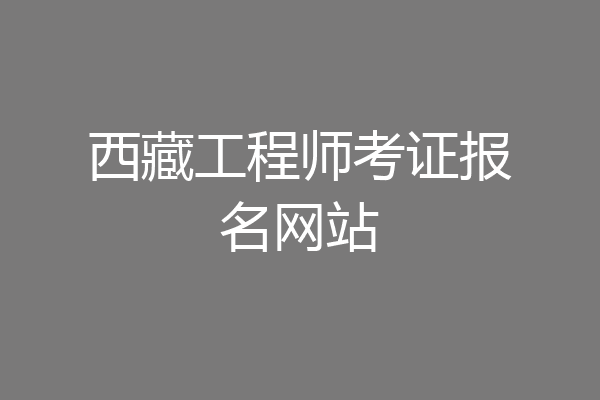 西藏工程师考证报名网站