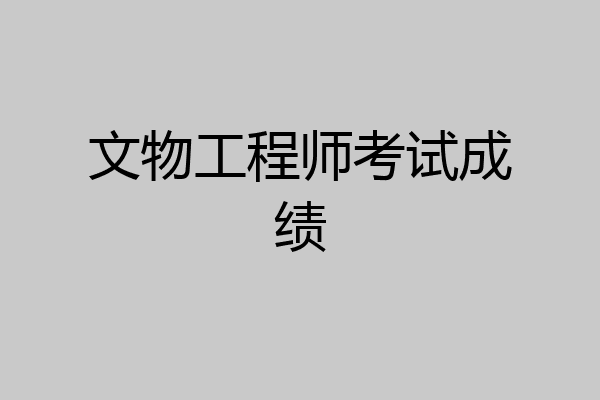 文物工程师考试成绩