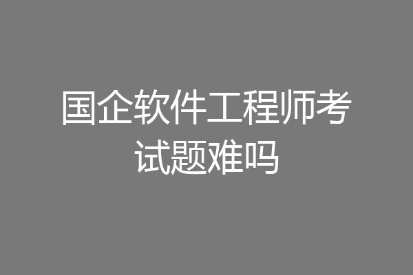 国企软件工程师考试题难吗