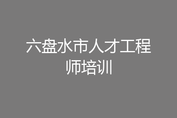 六盘水市人才工程师培训