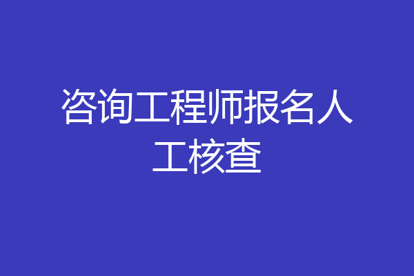 咨询工程师报名人工核查