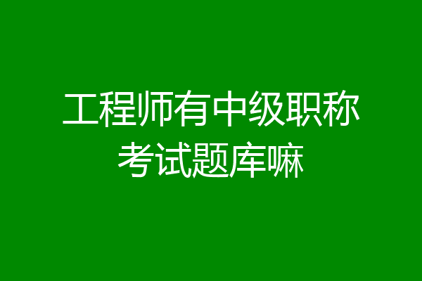 工程师有中级职称考试题库嘛