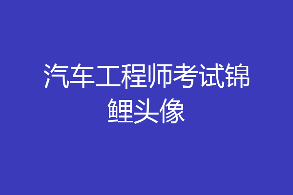 汽车工程师考试锦鲤头像