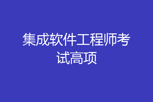 集成软件工程师考试高项