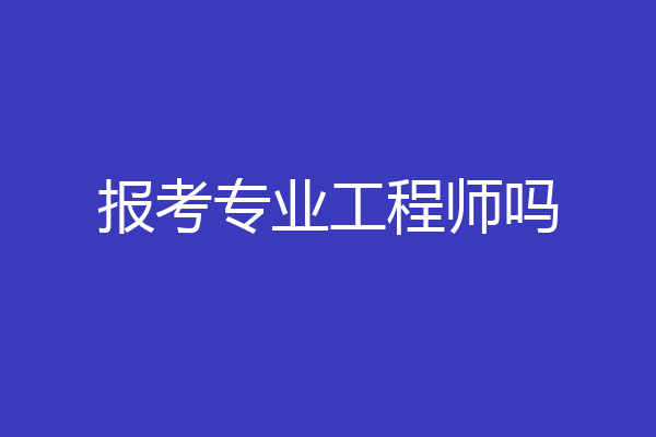 报考专业工程师吗