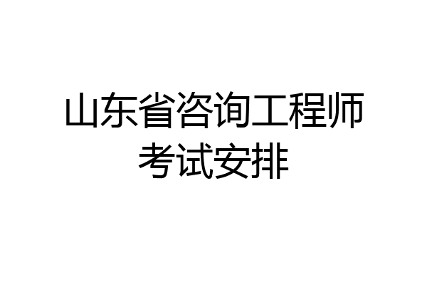 山东省咨询工程师考试安排