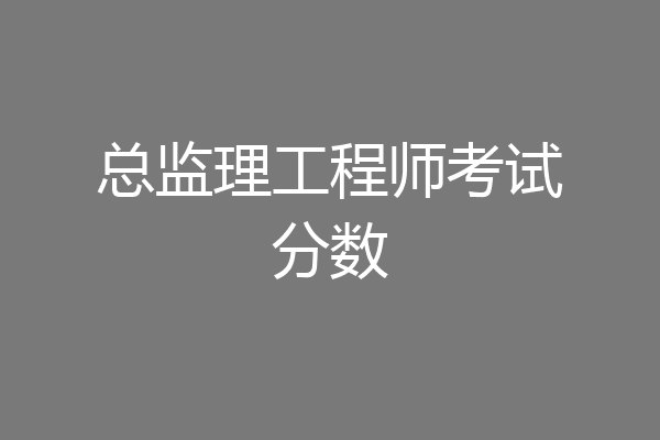 总监理工程师考试分数