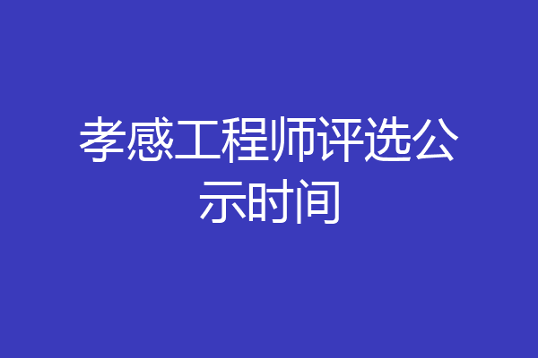 孝感工程师评选公示时间