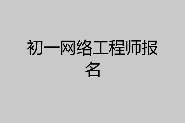初一网络工程师报名