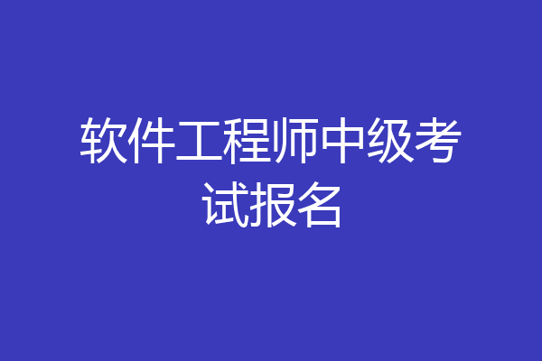 软件工程师中级考试报名