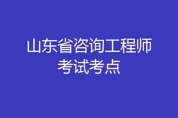 山东省咨询工程师考试考点