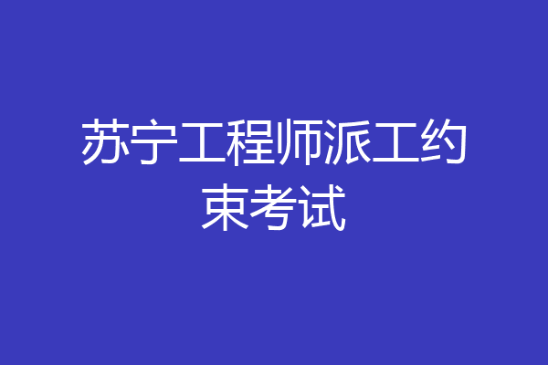 苏宁工程师派工约束考试