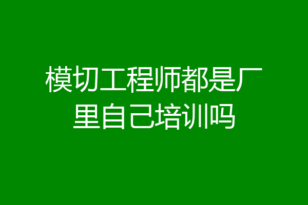 模切工程师都是厂里自己培训吗