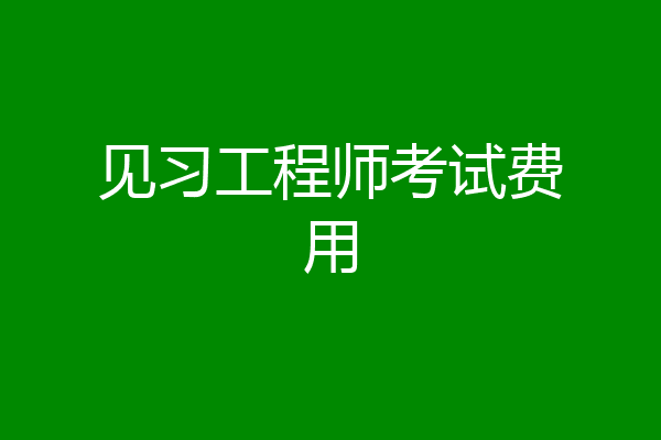 见习工程师考试费用