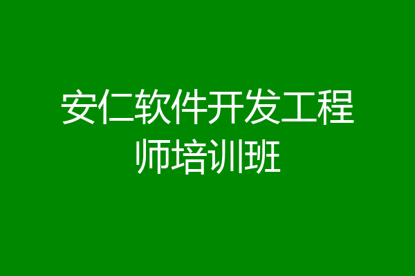 安仁软件开发工程师培训班