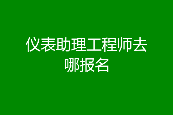 仪表助理工程师去哪报名