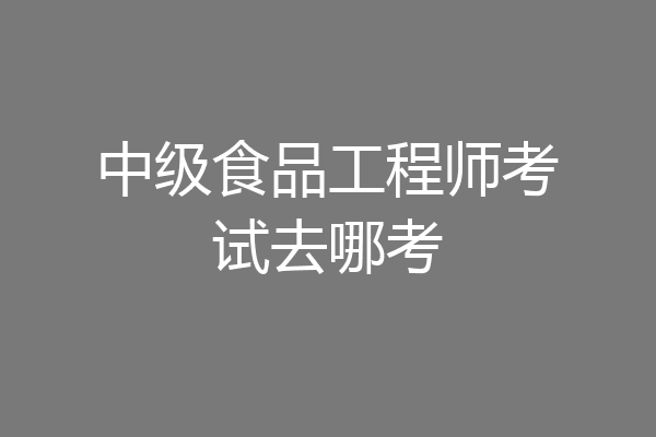 中级食品工程师考试去哪考