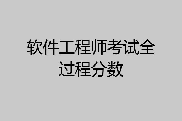 软件工程师考试全过程分数