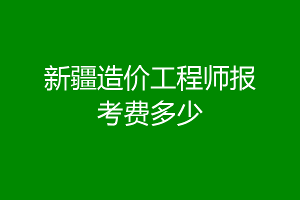 新疆造价工程师报考费多少