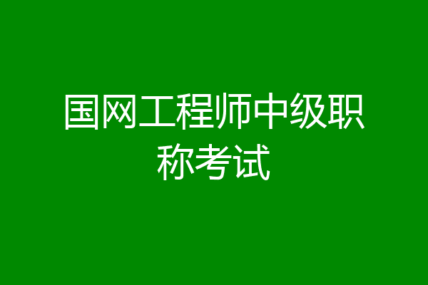 国网工程师中级职称考试