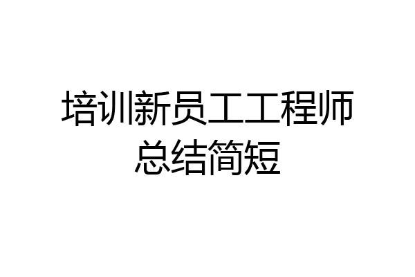 培训新员工工程师总结简短