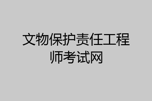 文物保护责任工程师考试网