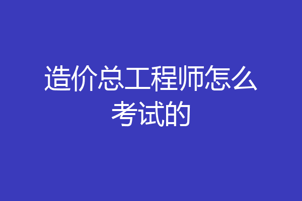 造价总工程师怎么考试的