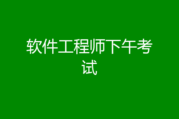 软件工程师下午考试