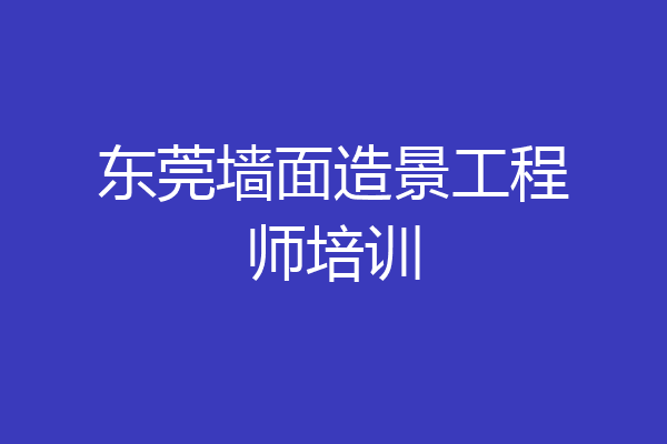 东莞墙面造景工程师培训
