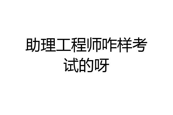 助理工程师咋样考试的呀