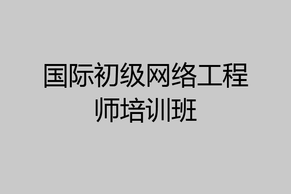 国际初级网络工程师培训班