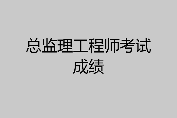 总监理工程师考试成绩