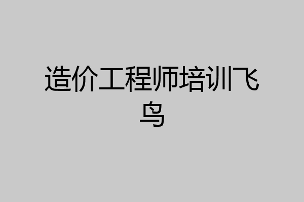 造价工程师培训飞鸟